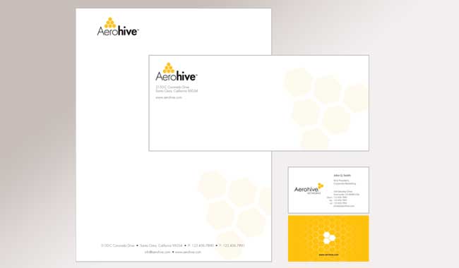 letterhead envelope and business card